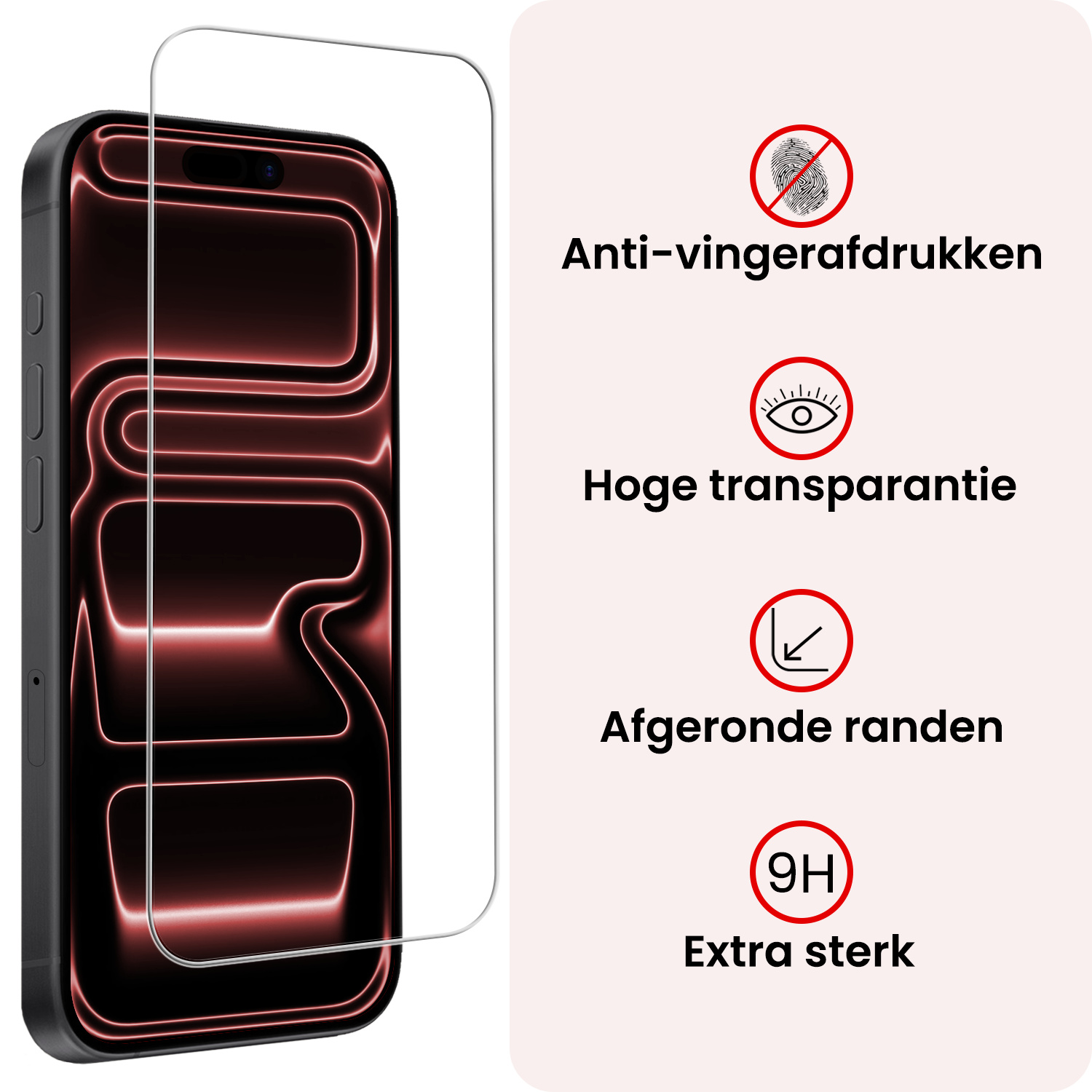 NoXx NoXx iPhone 18 Pro Max Screenprotector Glas Met Dichte Notch - 3 PACK