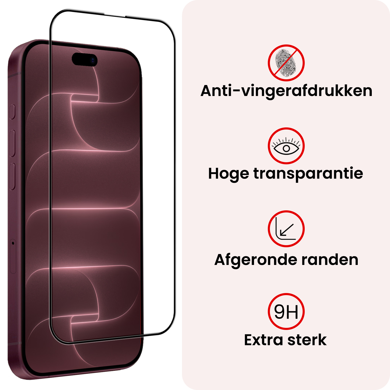 NoXx NoXx iPhone 18 Pro Screenprotector Glas Full Cover 2D