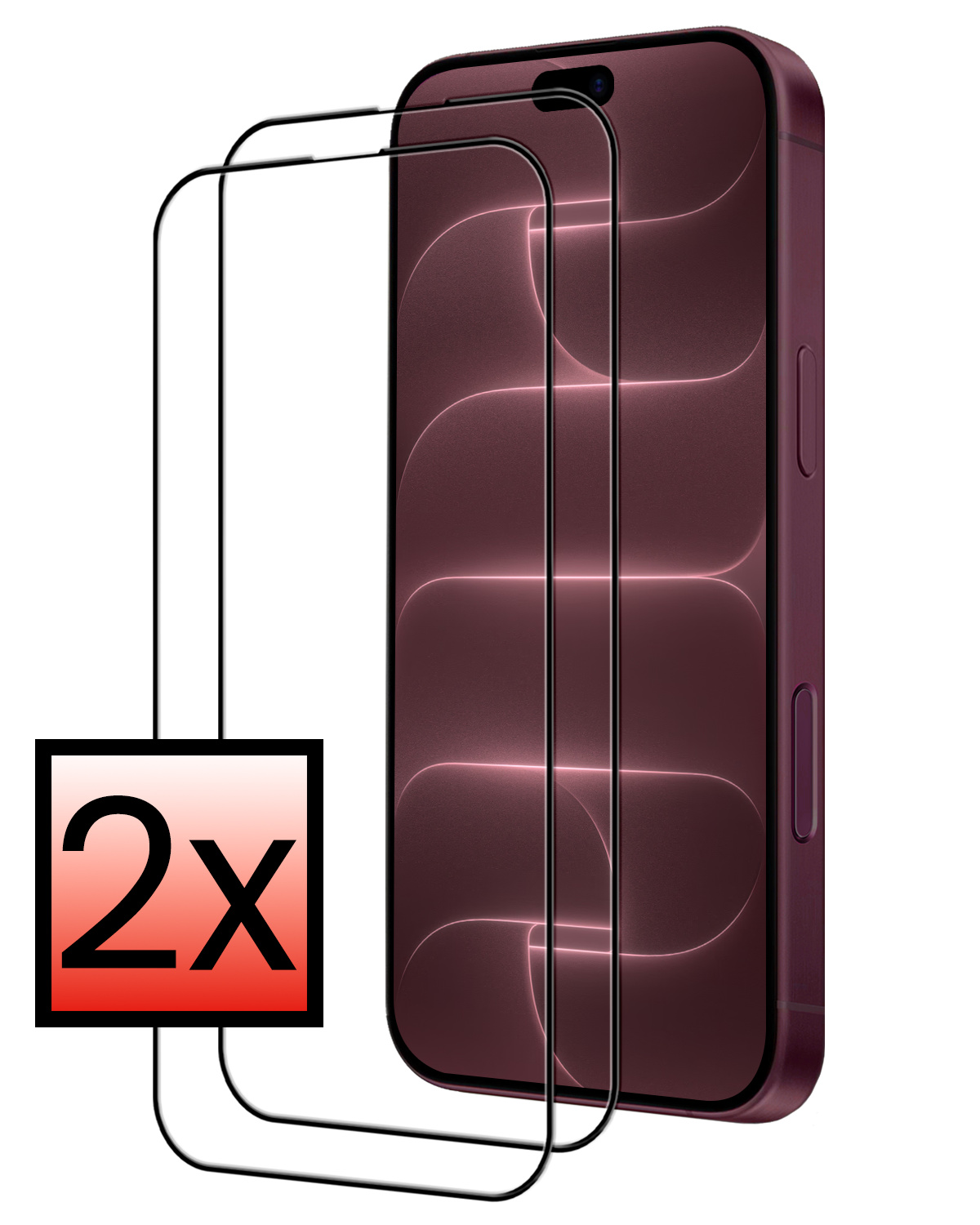 NoXx NoXx iPhone 18 Pro Max Screenprotector Glas Full Cover 2D - 2 PACK