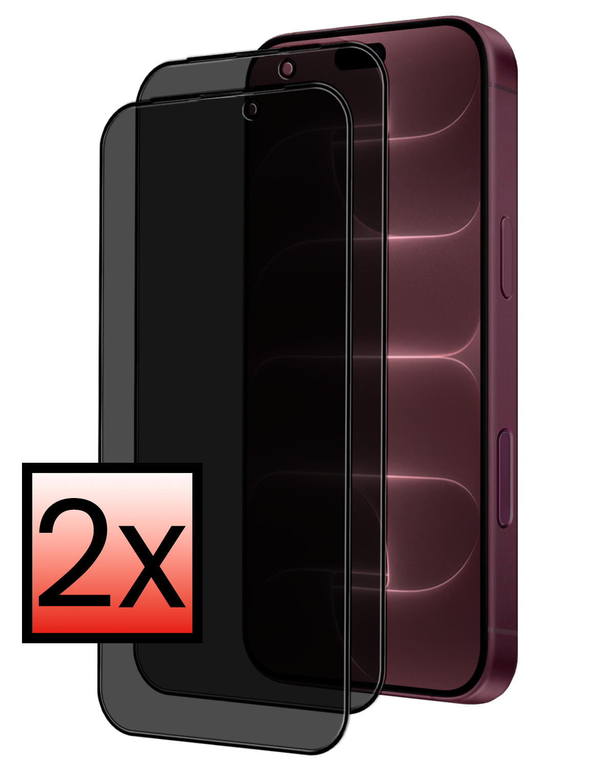 NoXx NoXx iPhone 18 Pro Max Screenprotector Glas Privacy - 2 PACK