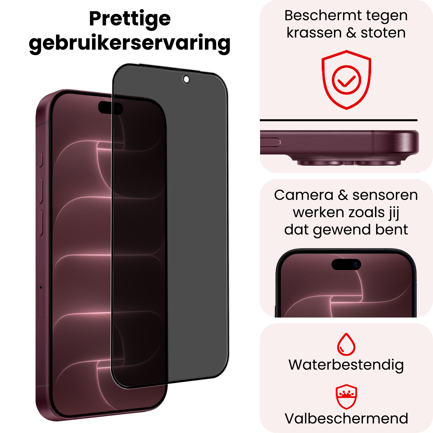 NoXx NoXx iPhone 18 Pro Max Screenprotector Glas Privacy - 2 PACK