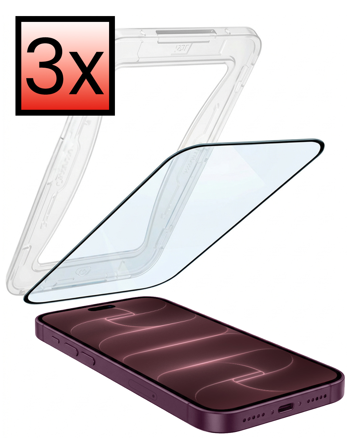 NoXx NoXx iPhone 18 Pro Hybrid Screenprotector - 3 PACK