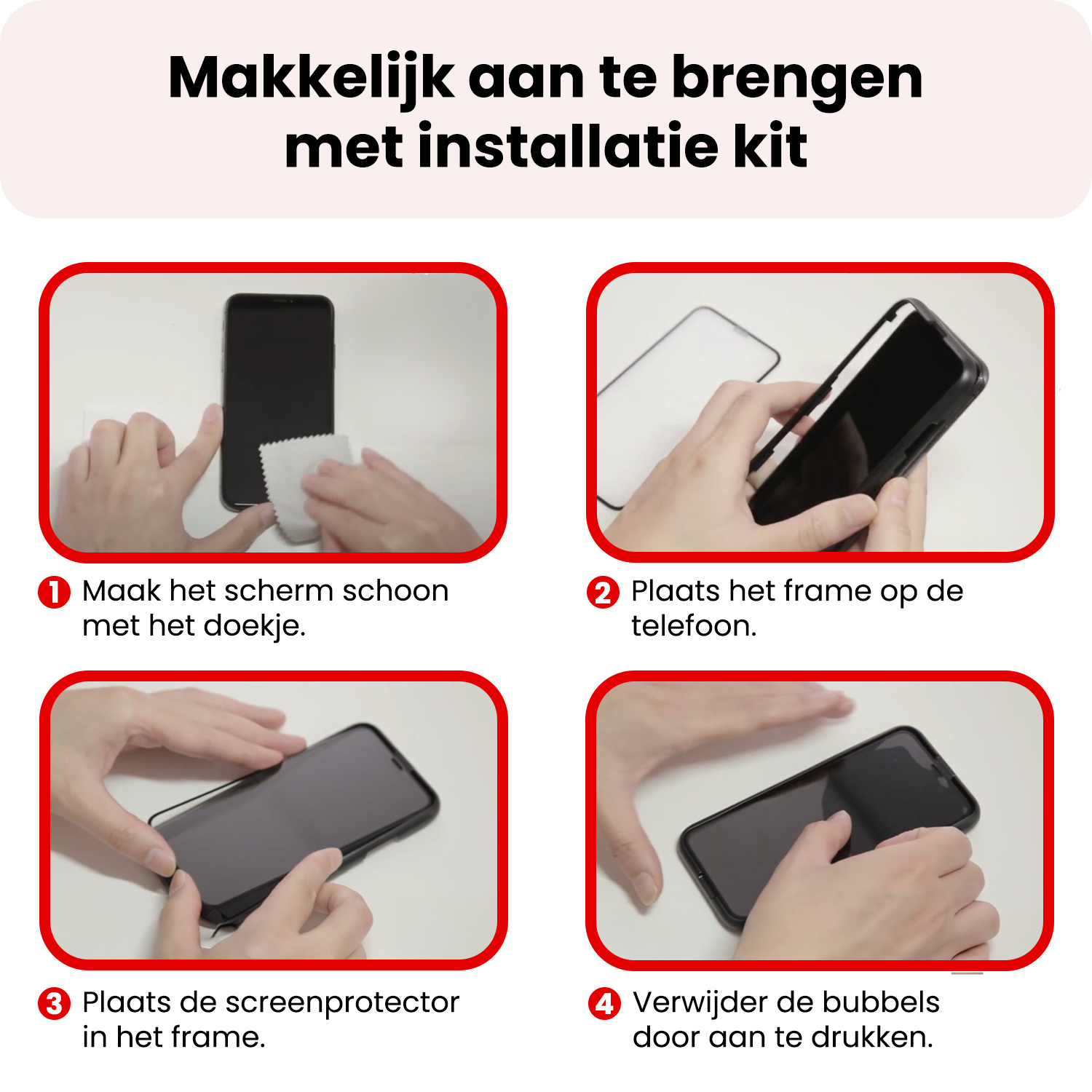 NoXx NoXx iPhone 18 Pro Max Screenprotector Met Installieframe - 3 PACK