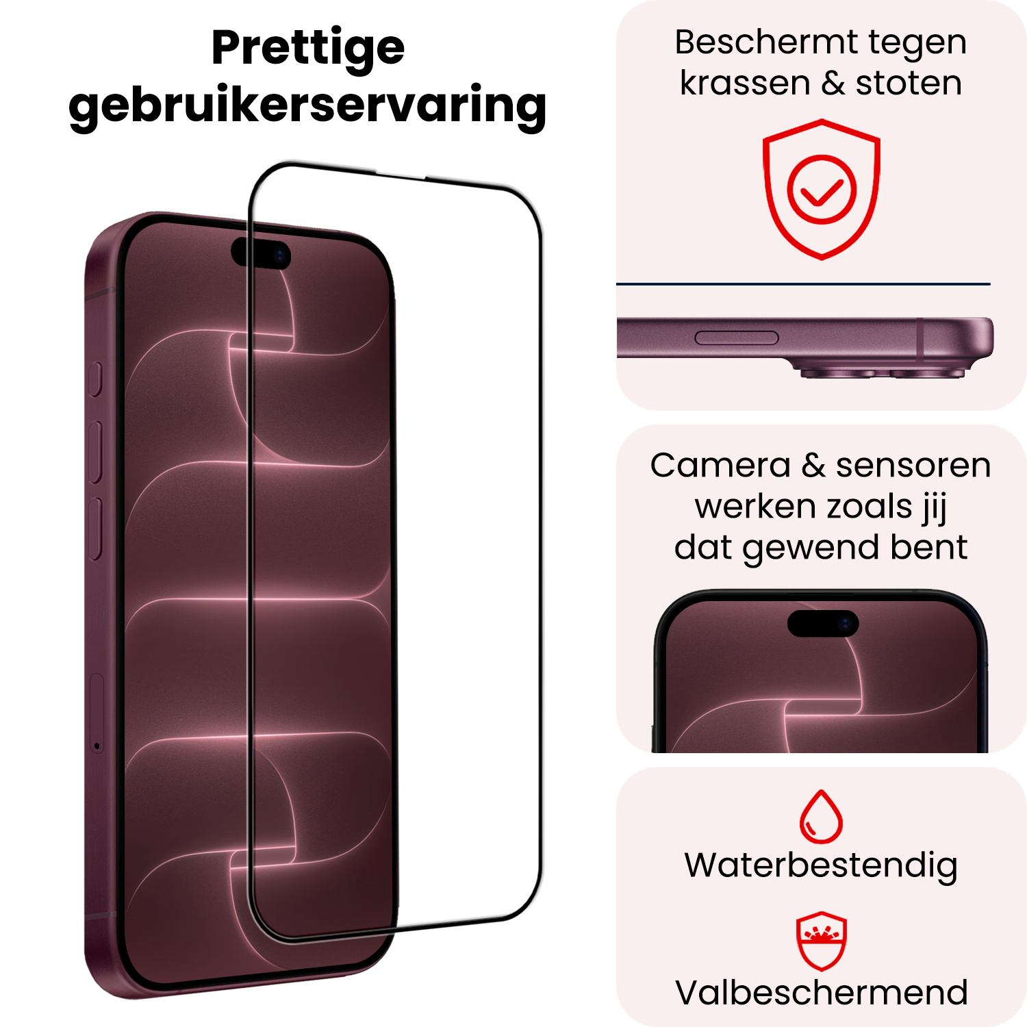 NoXx NoXx iPhone 18 Pro Max Screenprotector Met Installieframe - 3 PACK
