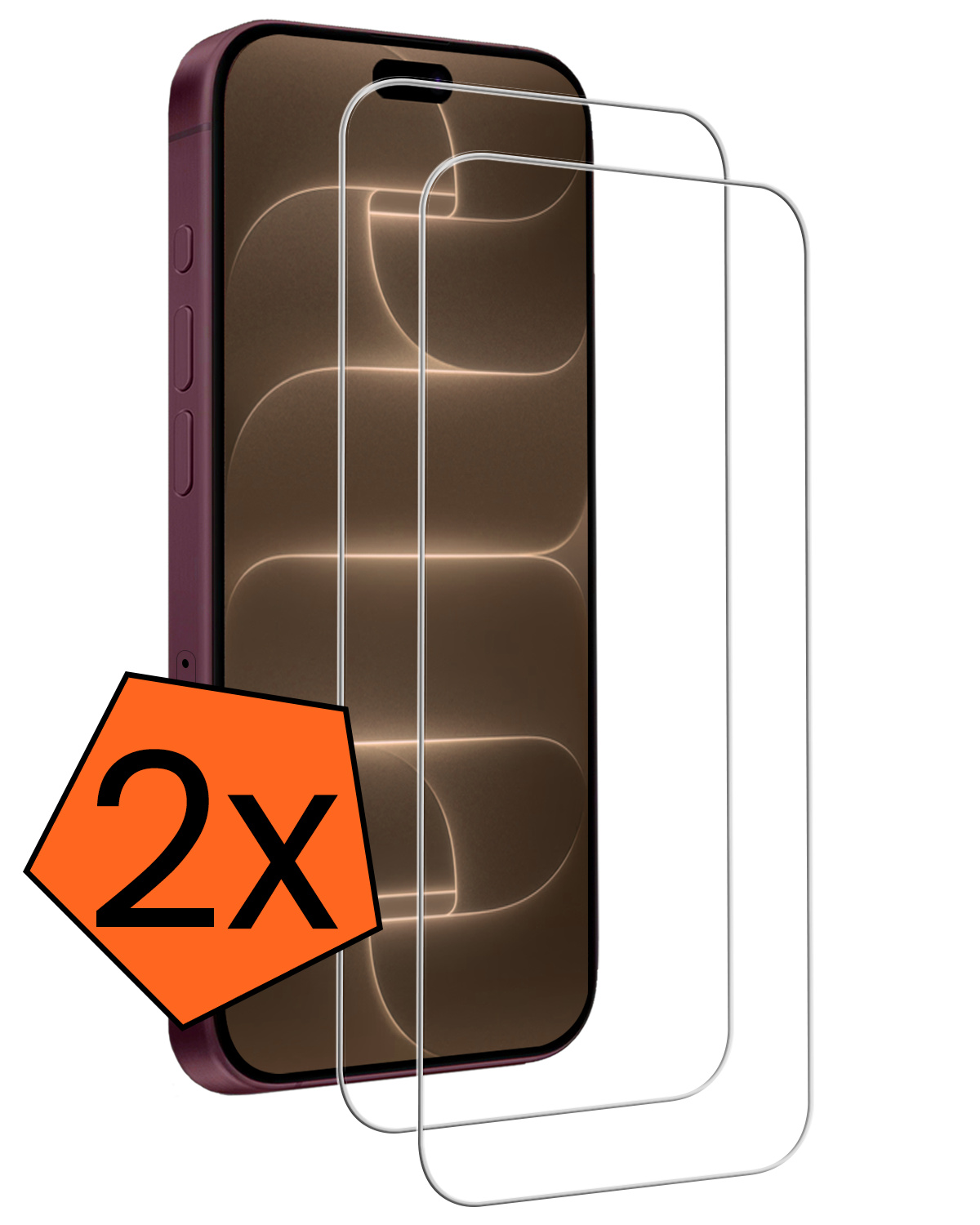 Nomfy Nomfy iPhone 18 Pro Screenprotector Glas Met Dichte Notch - 2 PACK