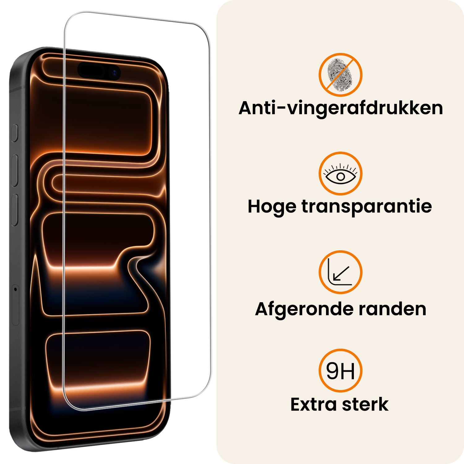 Nomfy Nomfy iPhone 18 Pro Max Screenprotector Glas Met Dichte Notch