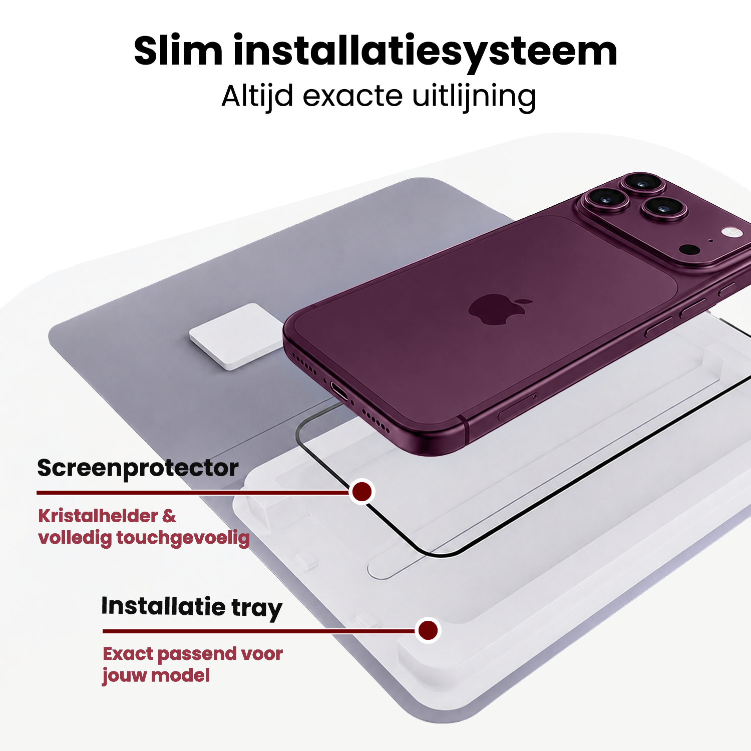 NoXx NoXx iPhone 18 Pro Max Screenprotector Perfect Fit Kit - 2 PACK