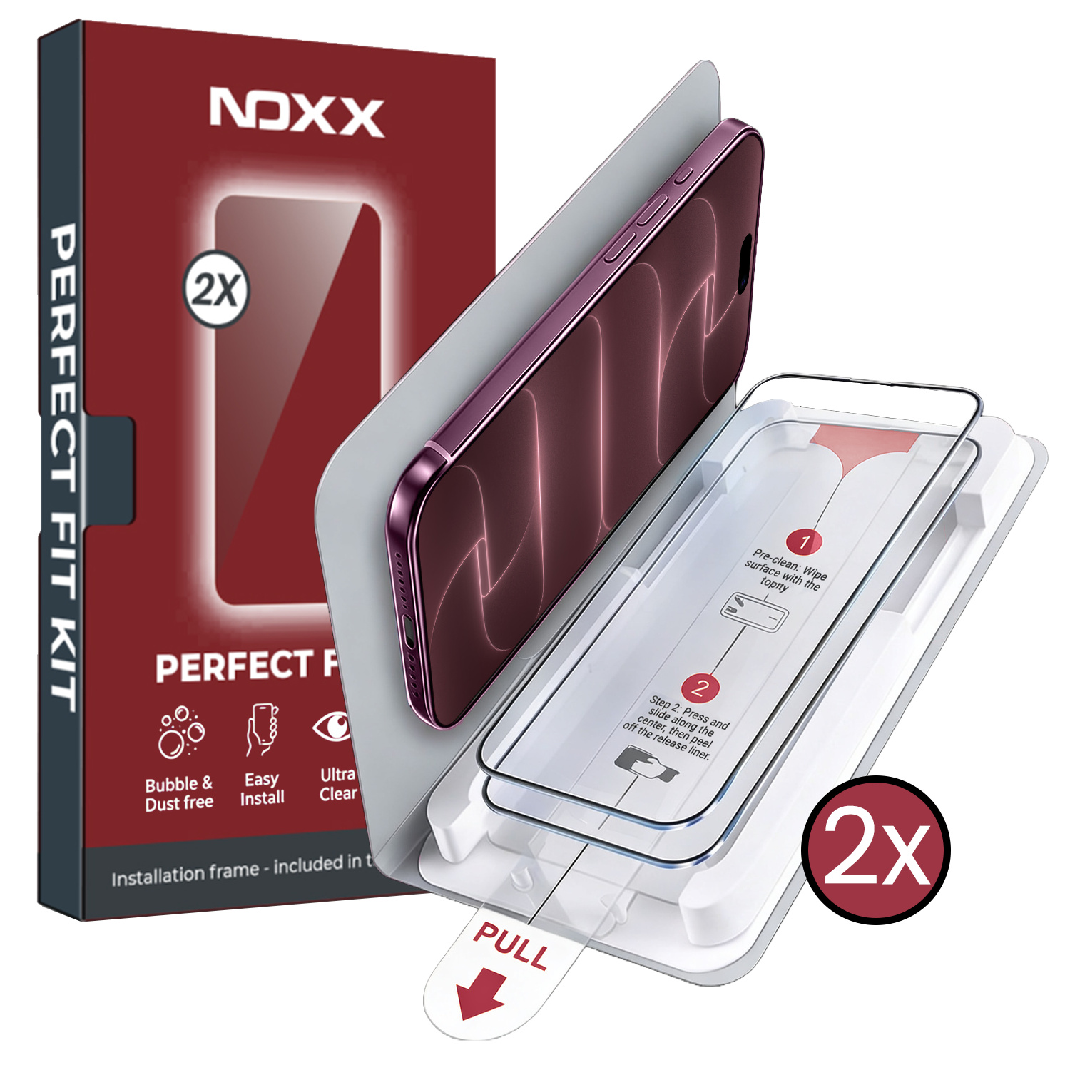 NoXx NoXx iPhone 18 Pro Max Screenprotector Perfect Fit Kit - 2 PACK