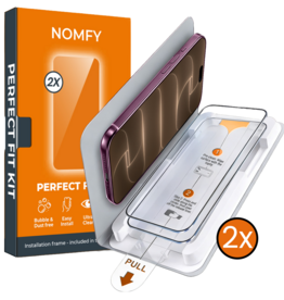 Nomfy Nomfy iPhone 18 Pro Screenprotector Perfect Fit Kit - 2 PACK
