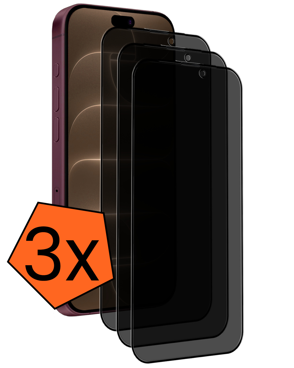 Nomfy Nomfy iPhone 18 Pro Max Screenprotector Glas Privacy - 3 PACK