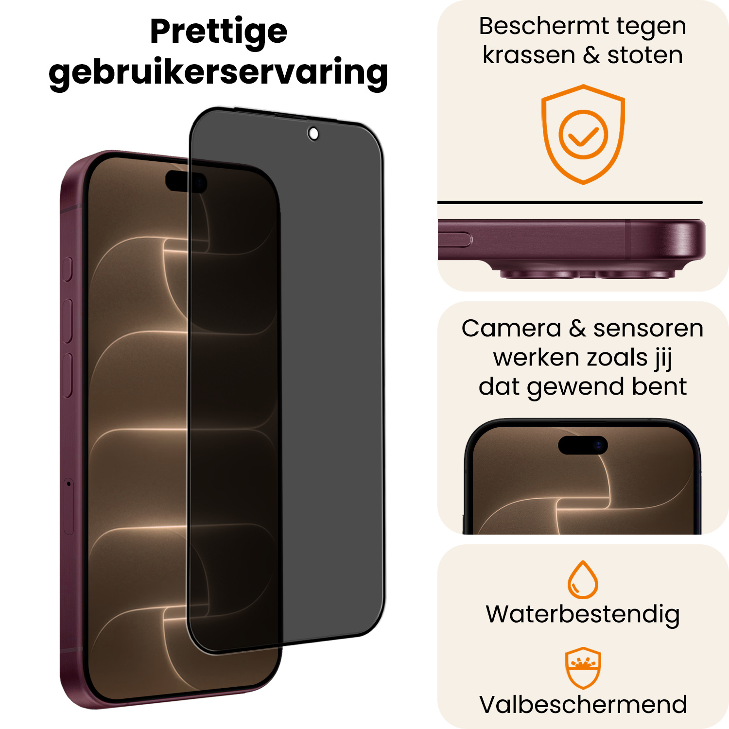Nomfy Nomfy iPhone 18 Pro Max Screenprotector Glas Privacy - 3 PACK