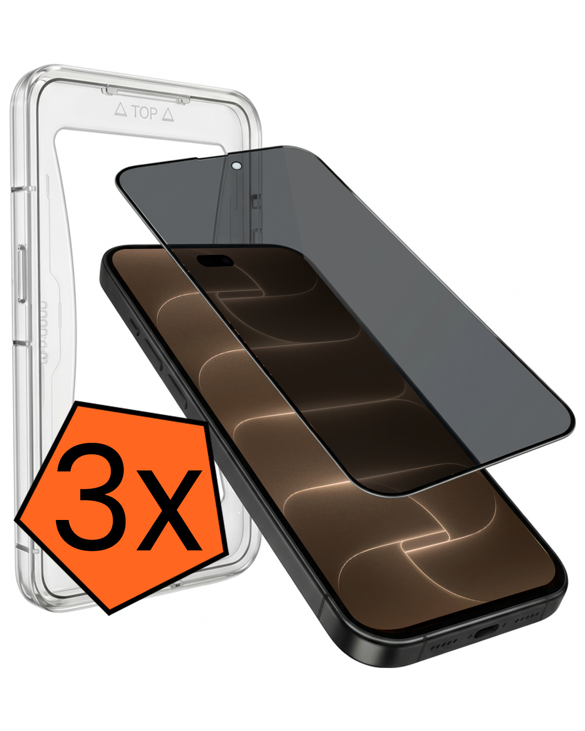 Nomfy Nomfy iPhone 18 Pro Max Hybrid Privacy Screenprotector - 3 PACK