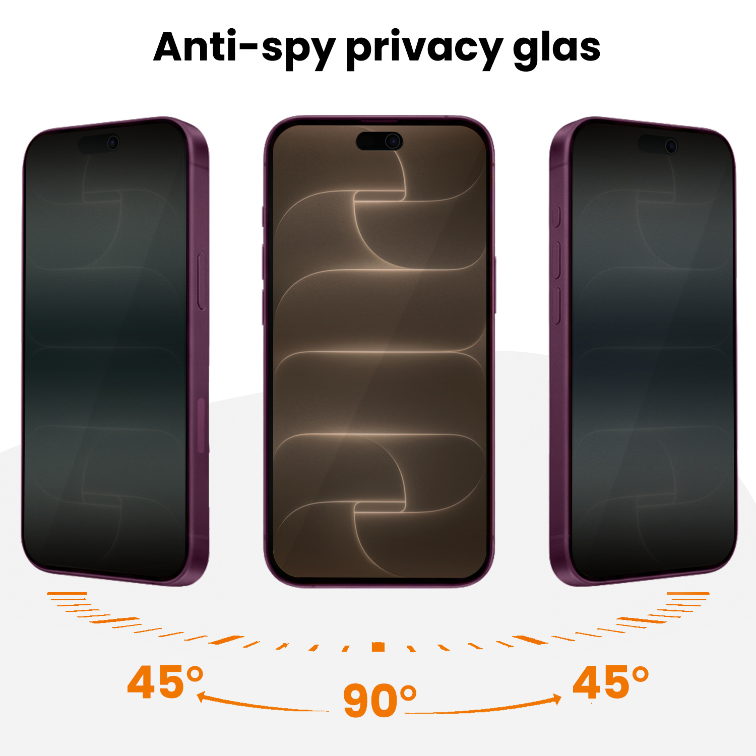 Nomfy Nomfy iPhone 18 Pro Max Hybrid Privacy Screenprotector - 3 PACK