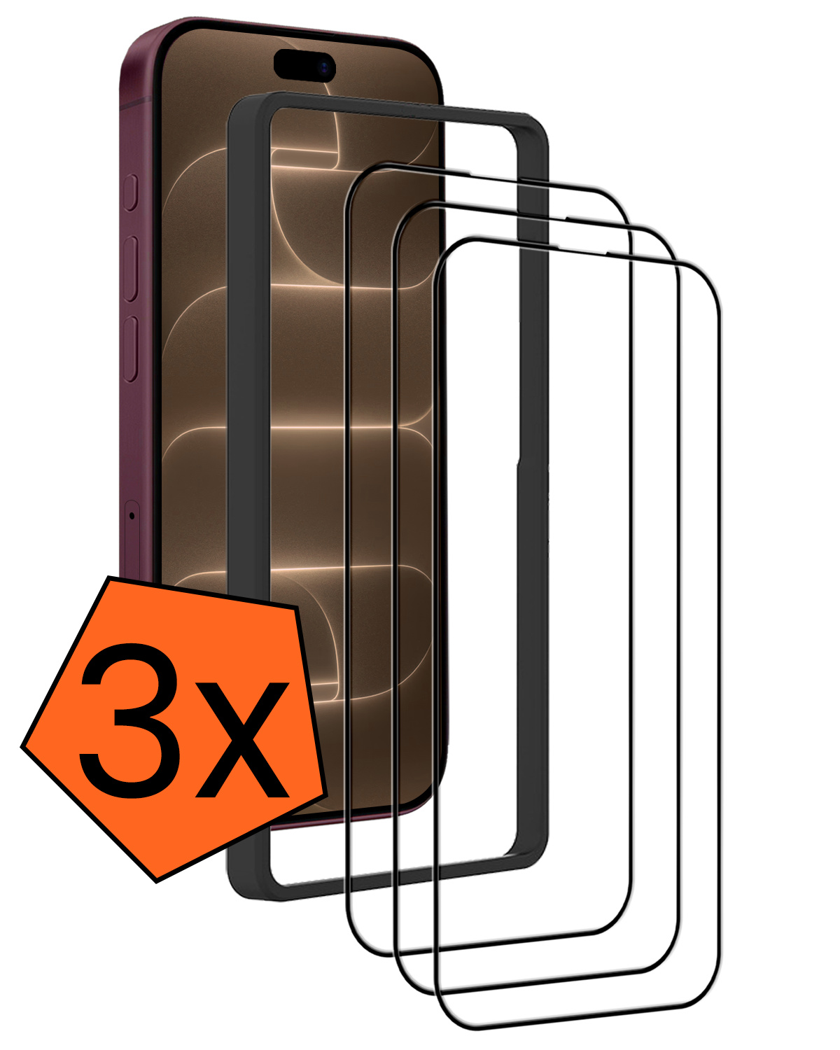 Nomfy Nomfy iPhone 18 Pro Max Screenprotector Met Installieframe - 3 PACK