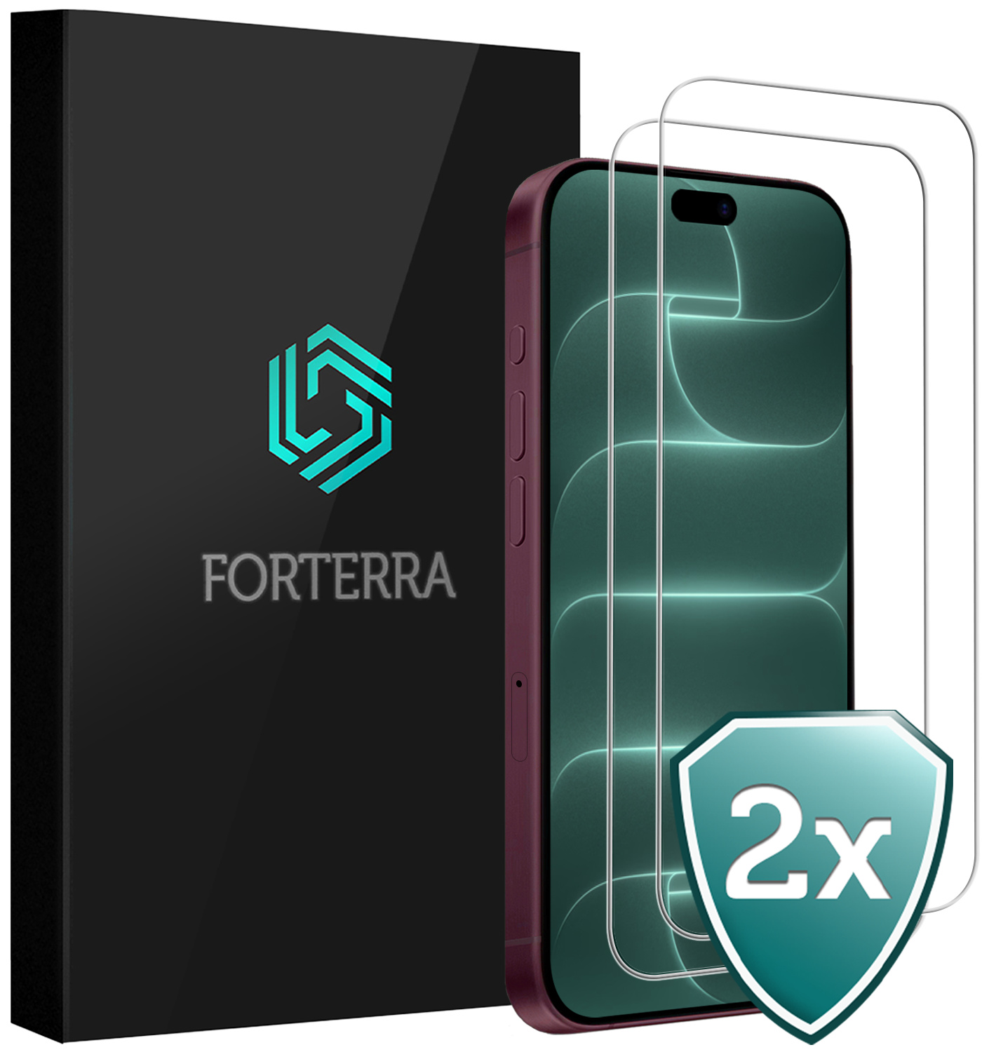 Forterra Forterra iPhone 18 Pro Max Screenprotector Glas Met Dichte Notch - 2 PACK
