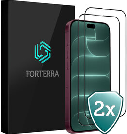 Forterra Forterra iPhone 18 Pro Screenprotector Glas Full Cover 2D - 2 PACK