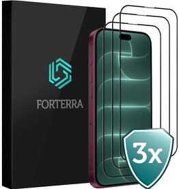 Forterra Forterra iPhone 18 Pro Screenprotector Glas Full Cover 2D - 3 PACK