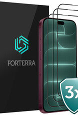 Forterra Forterra iPhone 18 Pro Max Screenprotector Glas Full Cover 2D - 3 PACK