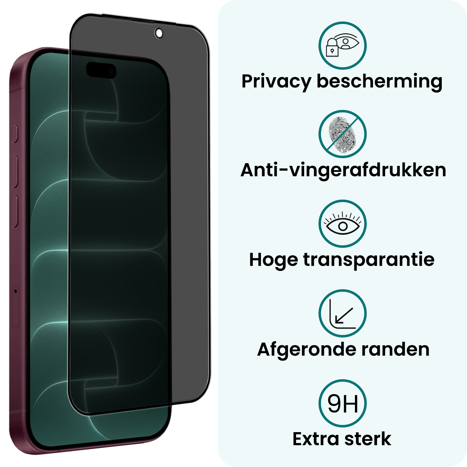 Forterra Forterra iPhone 18 Pro Screenprotector Glas Privacy