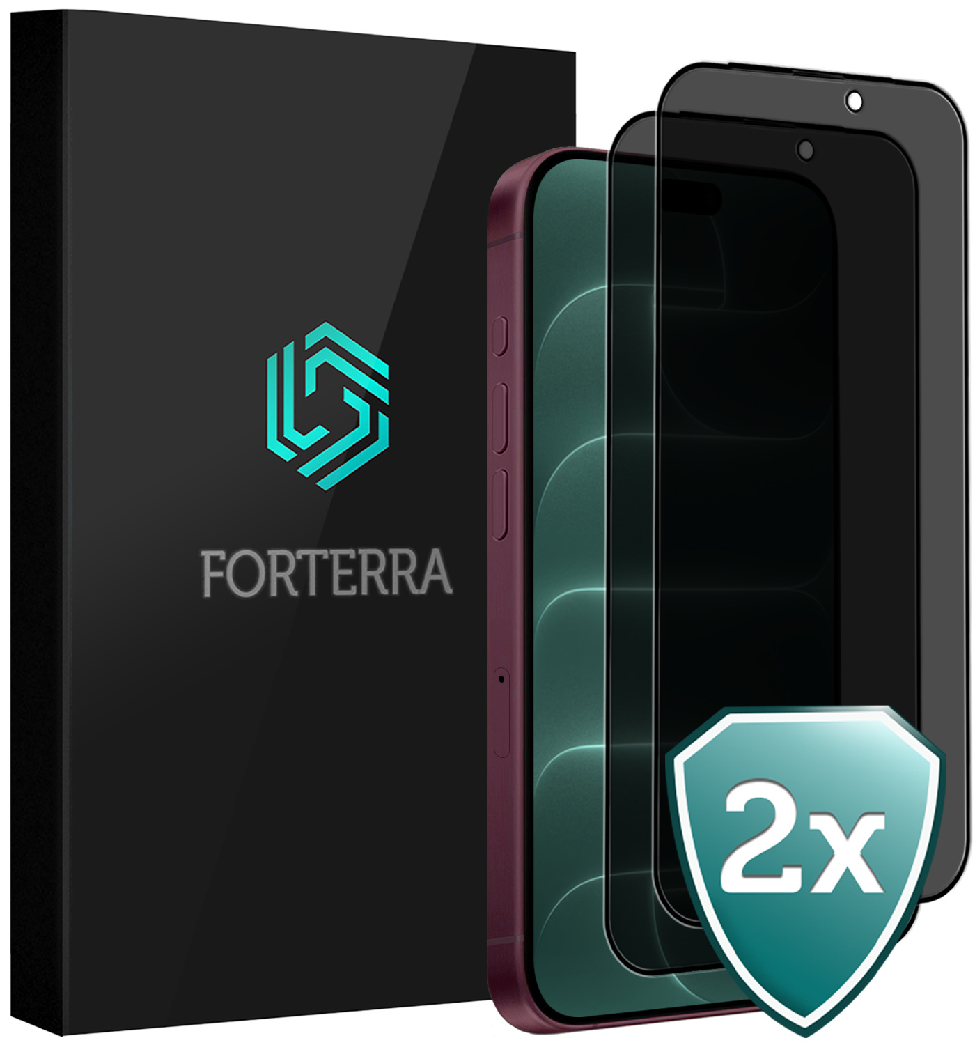 Forterra Forterra iPhone 18 Pro Max Screenprotector Glas Privacy - 2 PACK