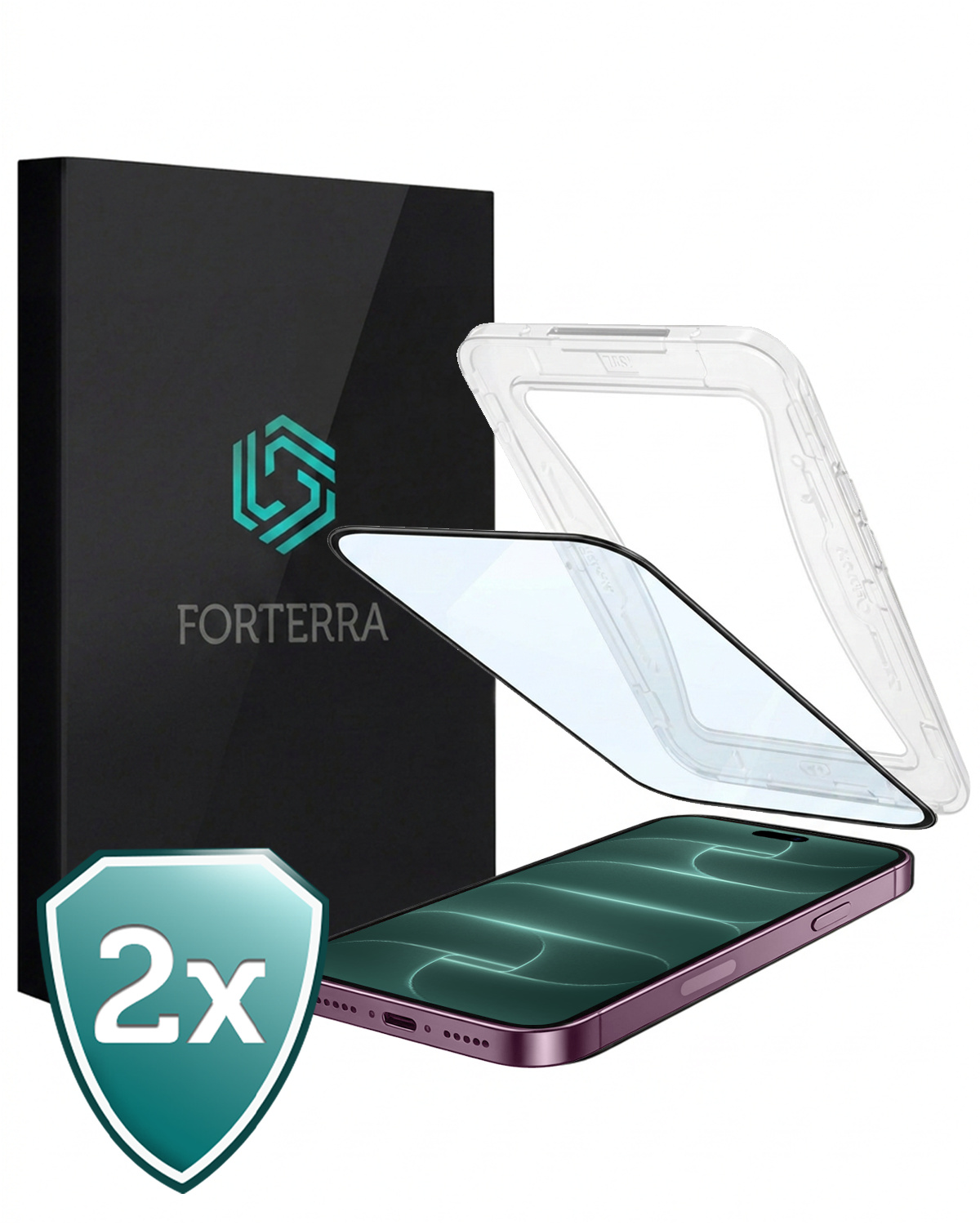 Forterra Forterra iPhone 18 Pro Hybrid Screenprotector - 2 PACK