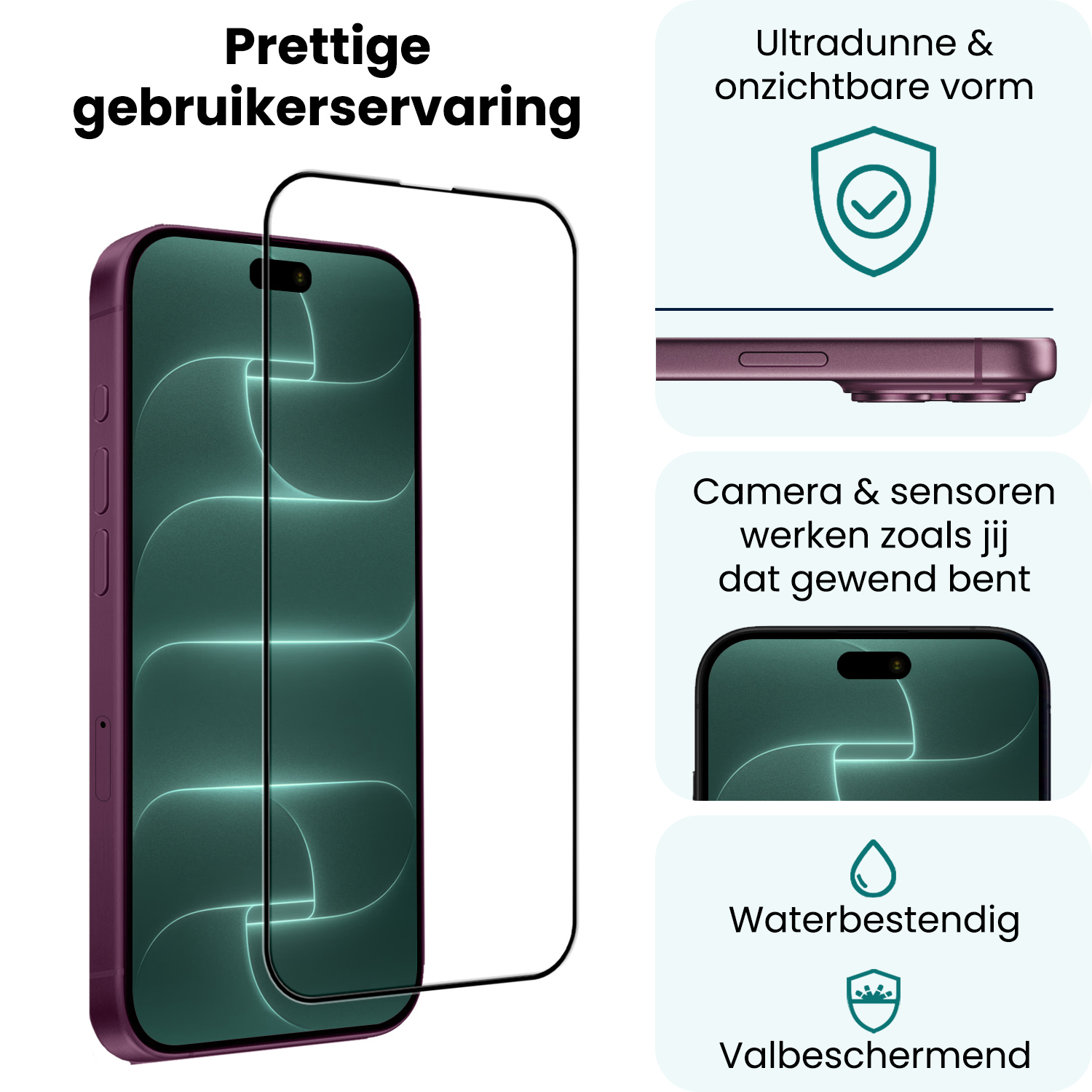 Forterra Forterra iPhone 18 Pro Hybrid Screenprotector - 3 PACK