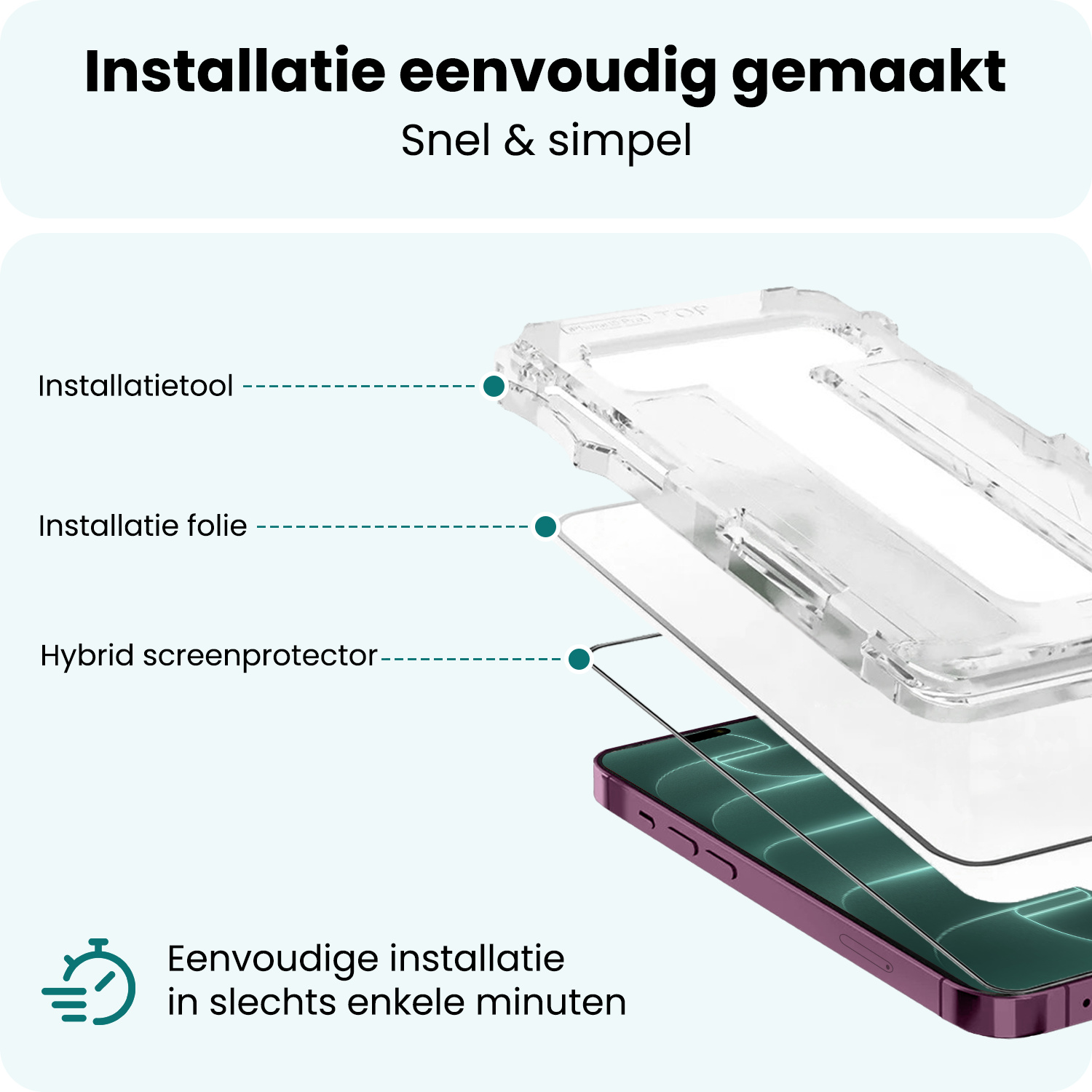 Forterra Forterra iPhone 18 Pro Max Hybrid Screenprotector - 3 PACK