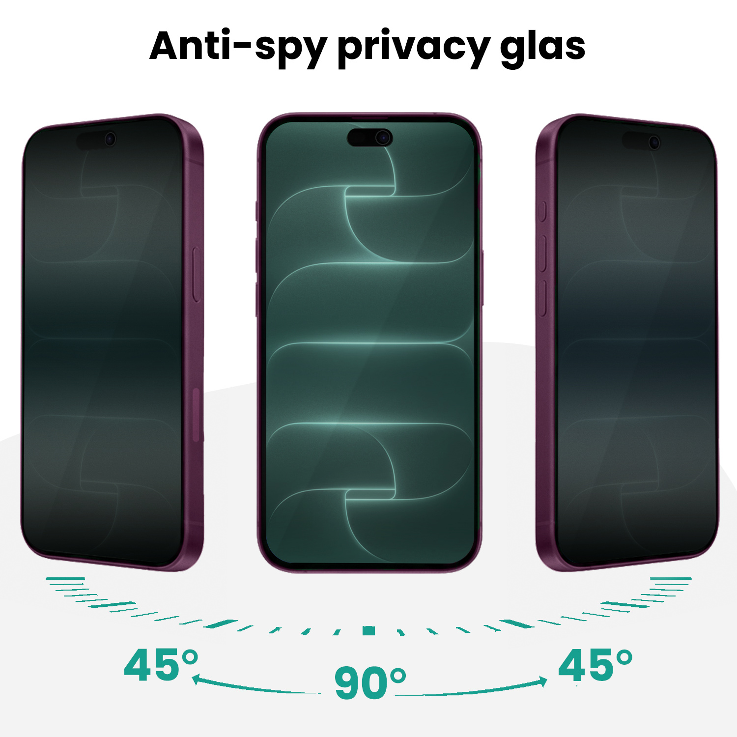 Forterra Forterra iPhone 18 Pro Max Hybrid Privacy Screenprotector - 2 PACK