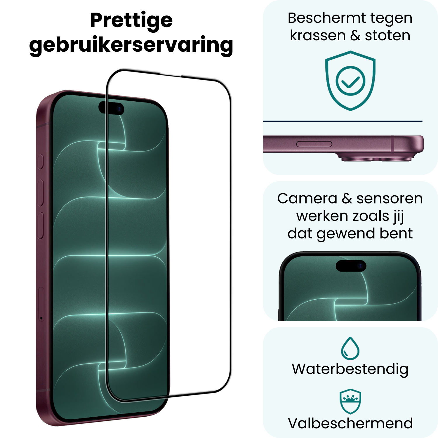 Forterra Forterra iPhone 18 Pro Screenprotector Met Installieframe - 3 PACK