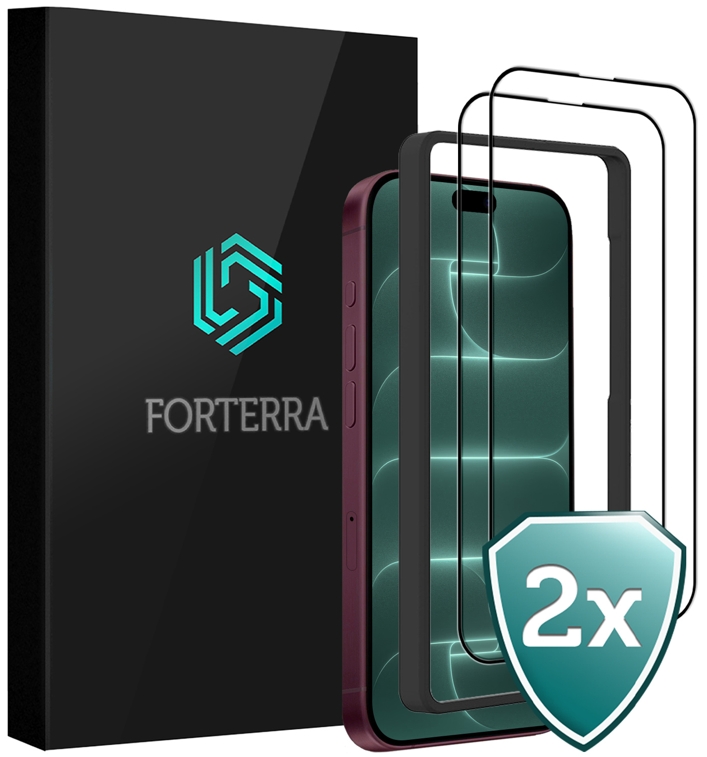 Forterra Forterra iPhone 18 Pro Max Screenprotector Met Installieframe - 2 PACK