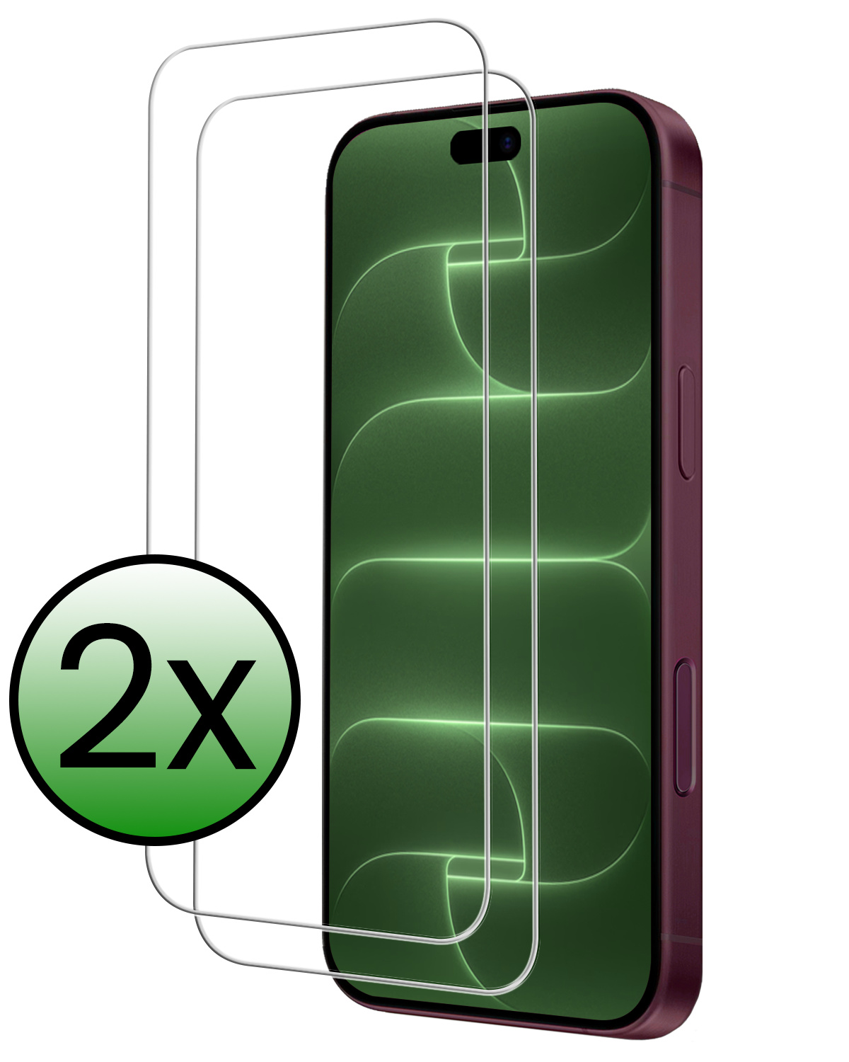BASEY. BASEY. iPhone 18 Pro Screenprotector Glas Met Dichte Notch - 2 PACK