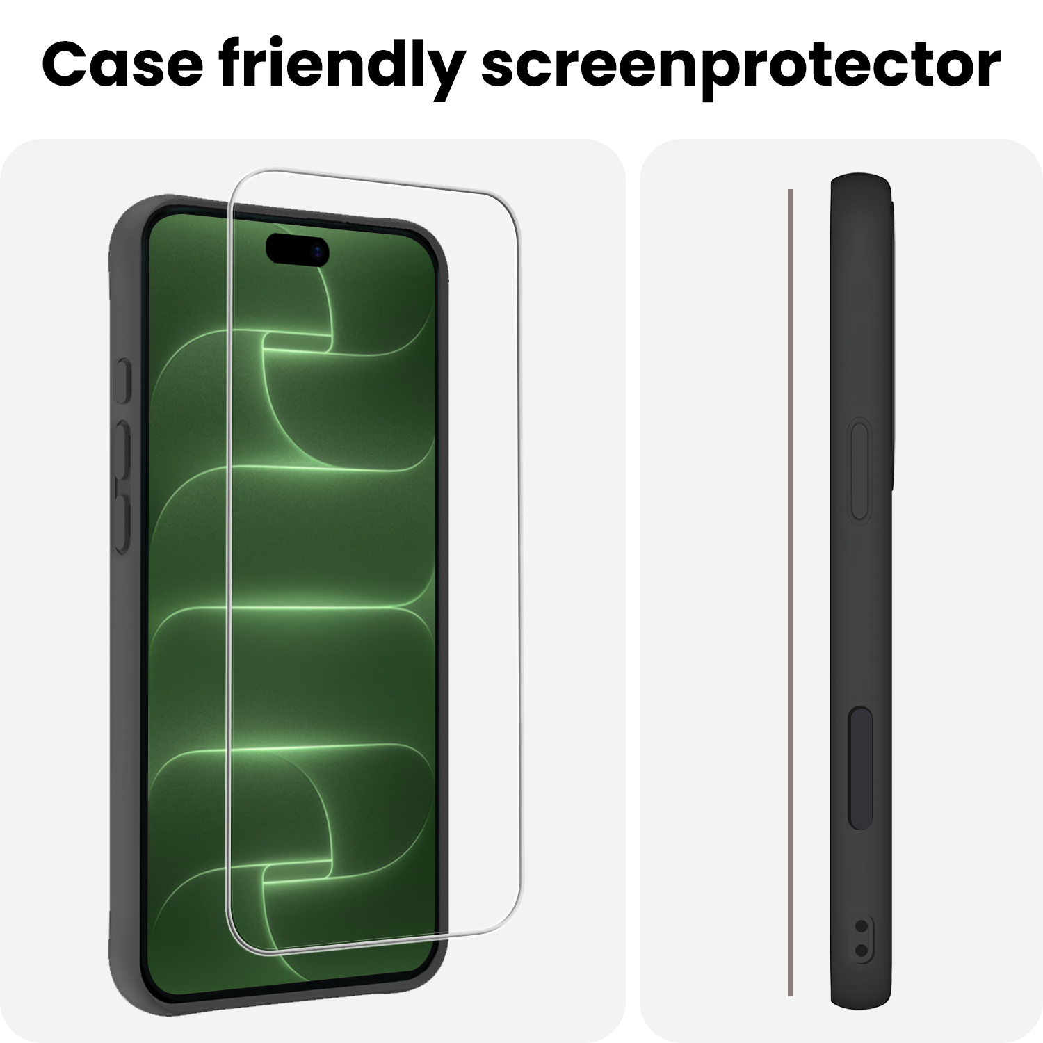 BASEY. BASEY. iPhone 18 Pro Screenprotector Glas Met Dichte Notch - 3 PACK