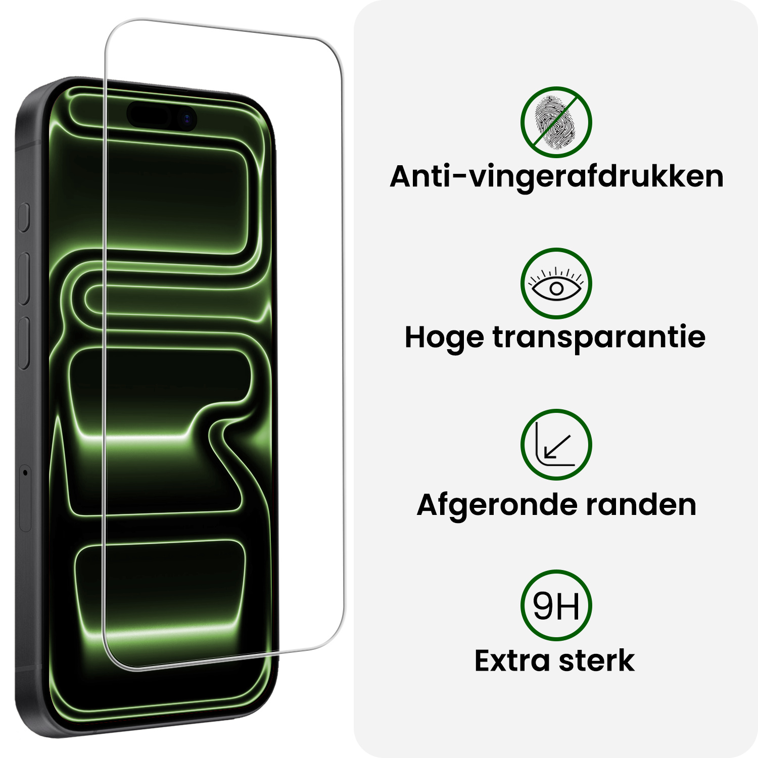 BASEY. BASEY. iPhone 18 Pro Max Screenprotector Glas Met Dichte Notch