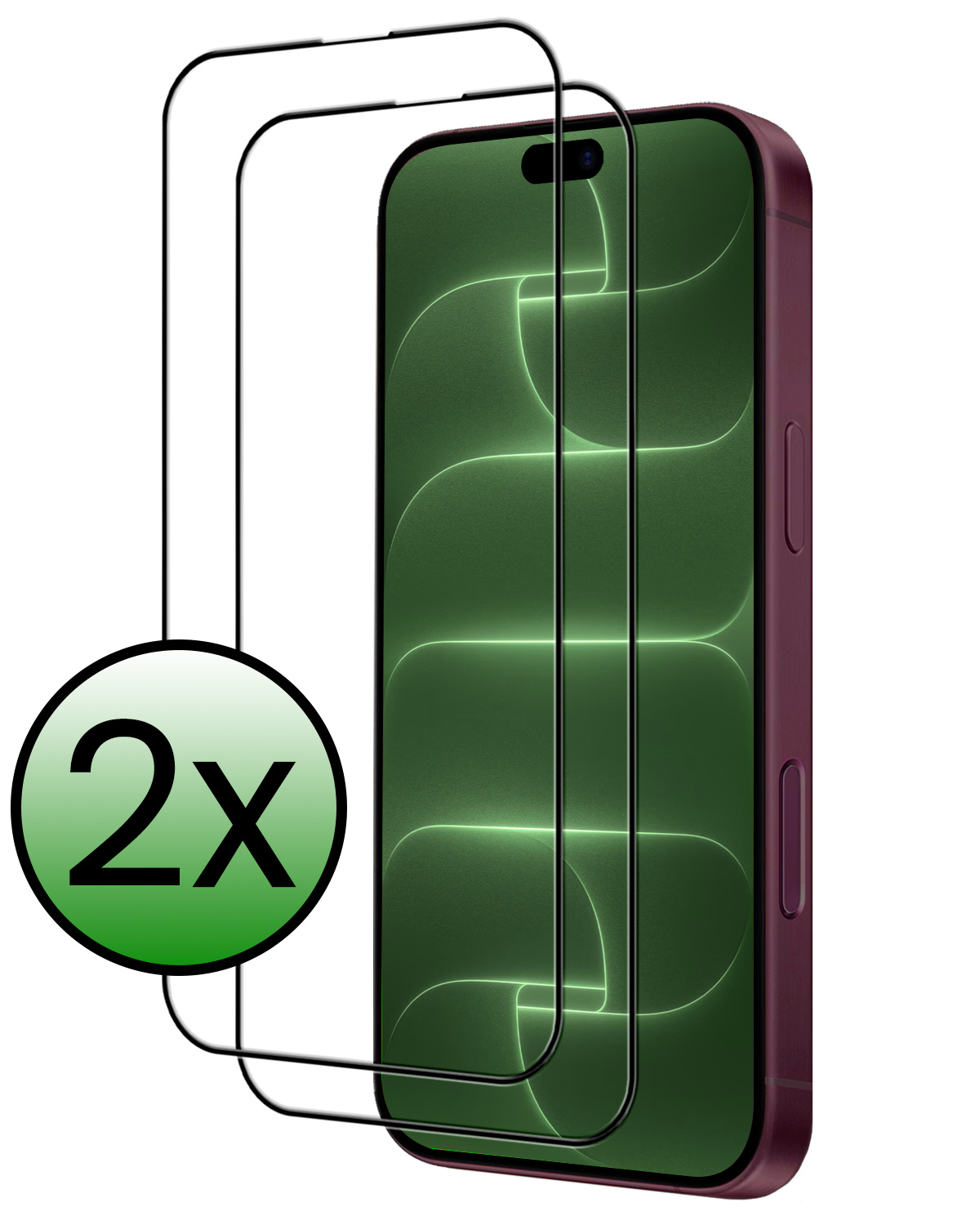 BASEY. BASEY. iPhone 18 Pro Screenprotector Glas Full Cover 2D - 2 PACK