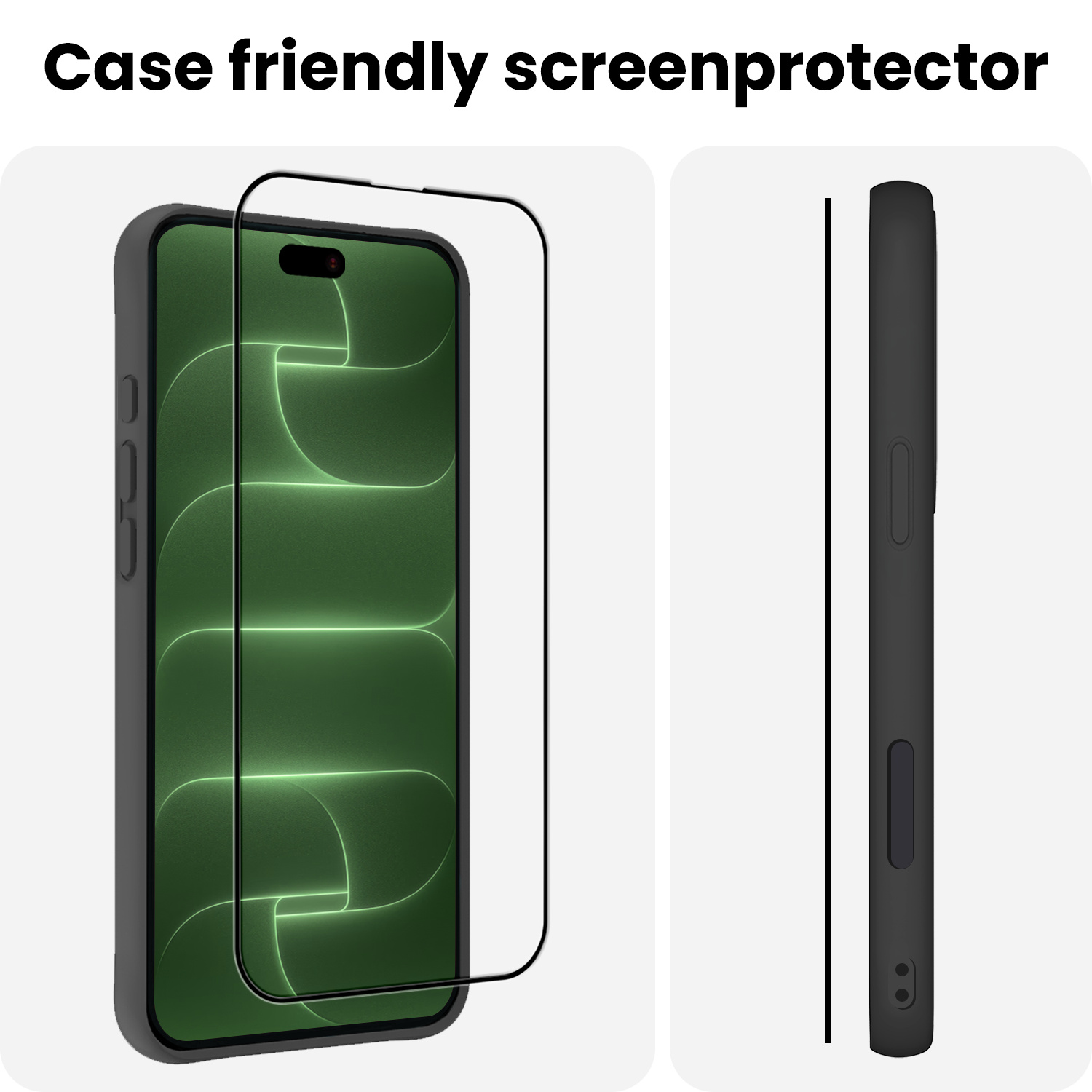 BASEY. BASEY. iPhone 18 Pro Screenprotector Glas Full Cover 2D - 2 PACK