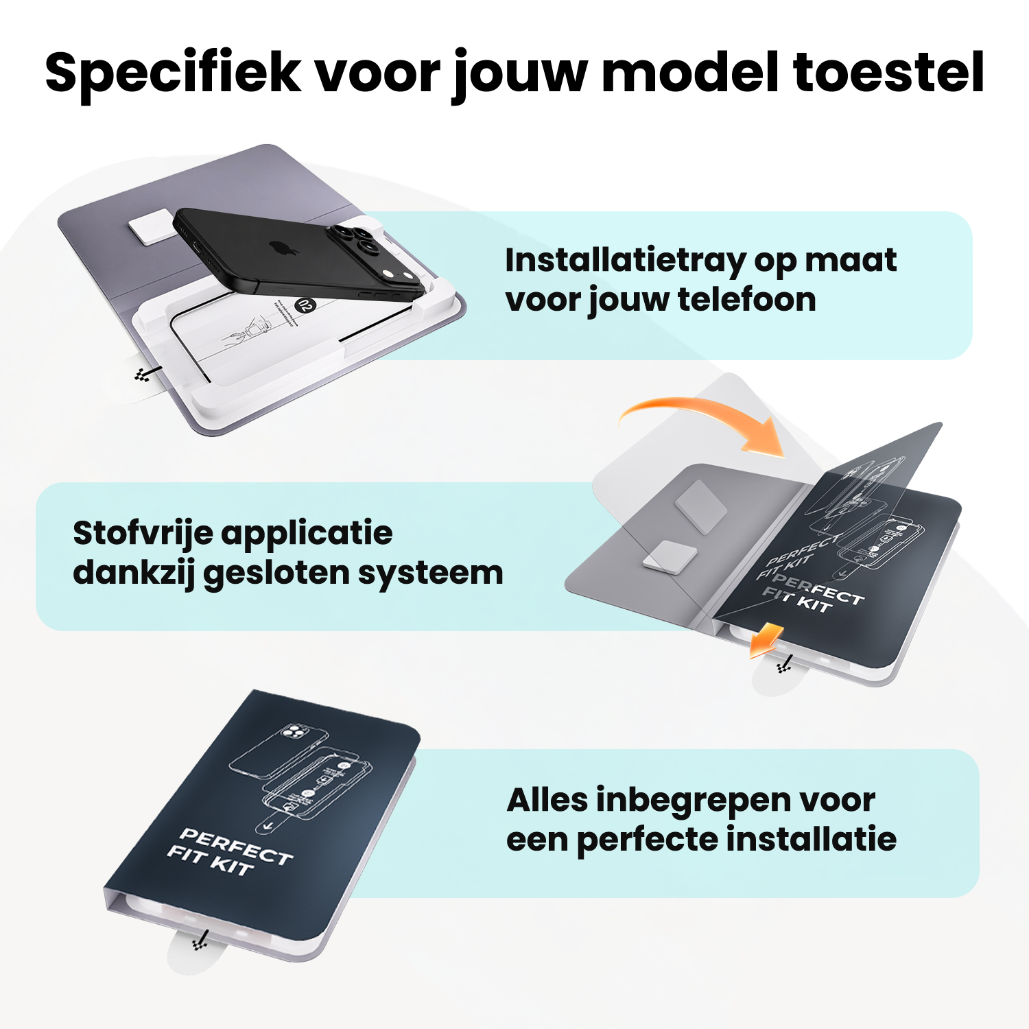 Forterra Forterra iPhone 18 Pro Screenprotector Perfect Fit Kit - 2 PACK