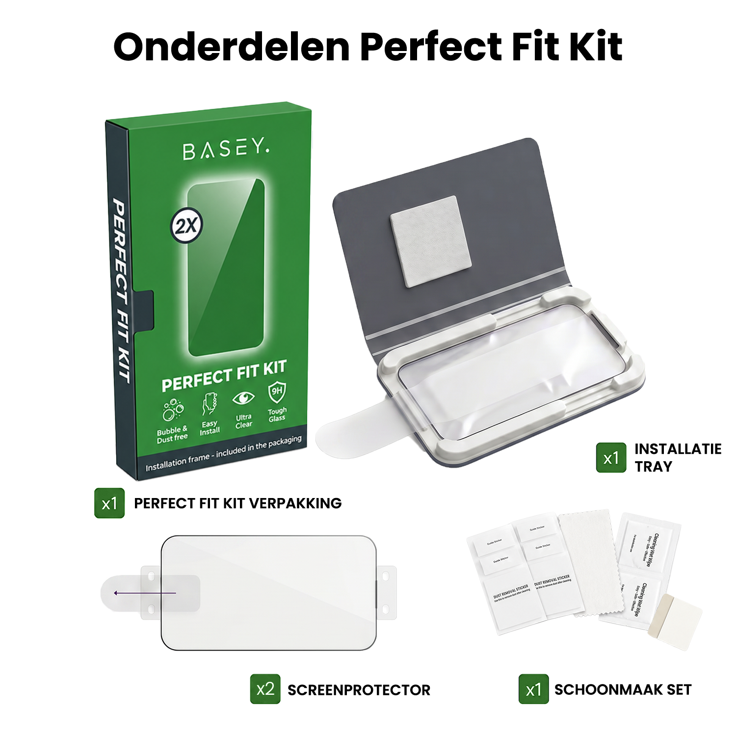 BASEY. BASEY. iPhone 18 Pro Max Screenprotector Perfect Fit Kit - 2 PACK