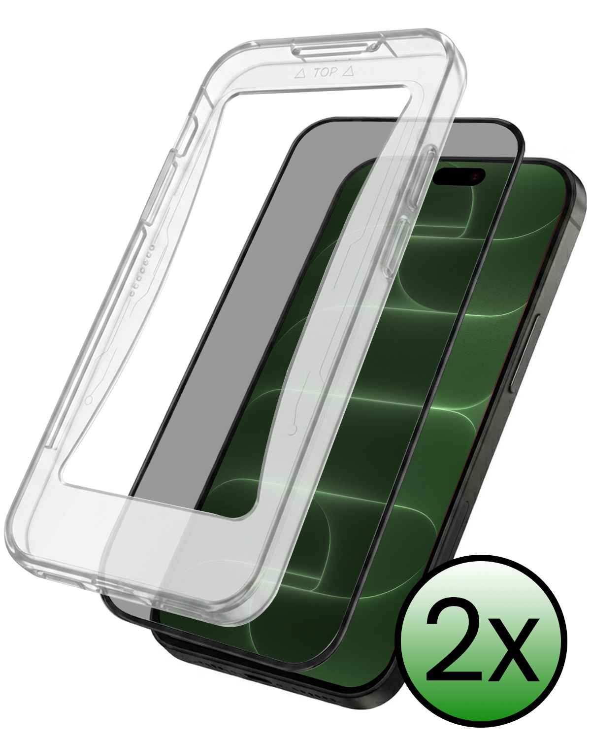 BASEY. BASEY. iPhone 18 Pro Hybrid Privacy Screenprotector - 2 PACK