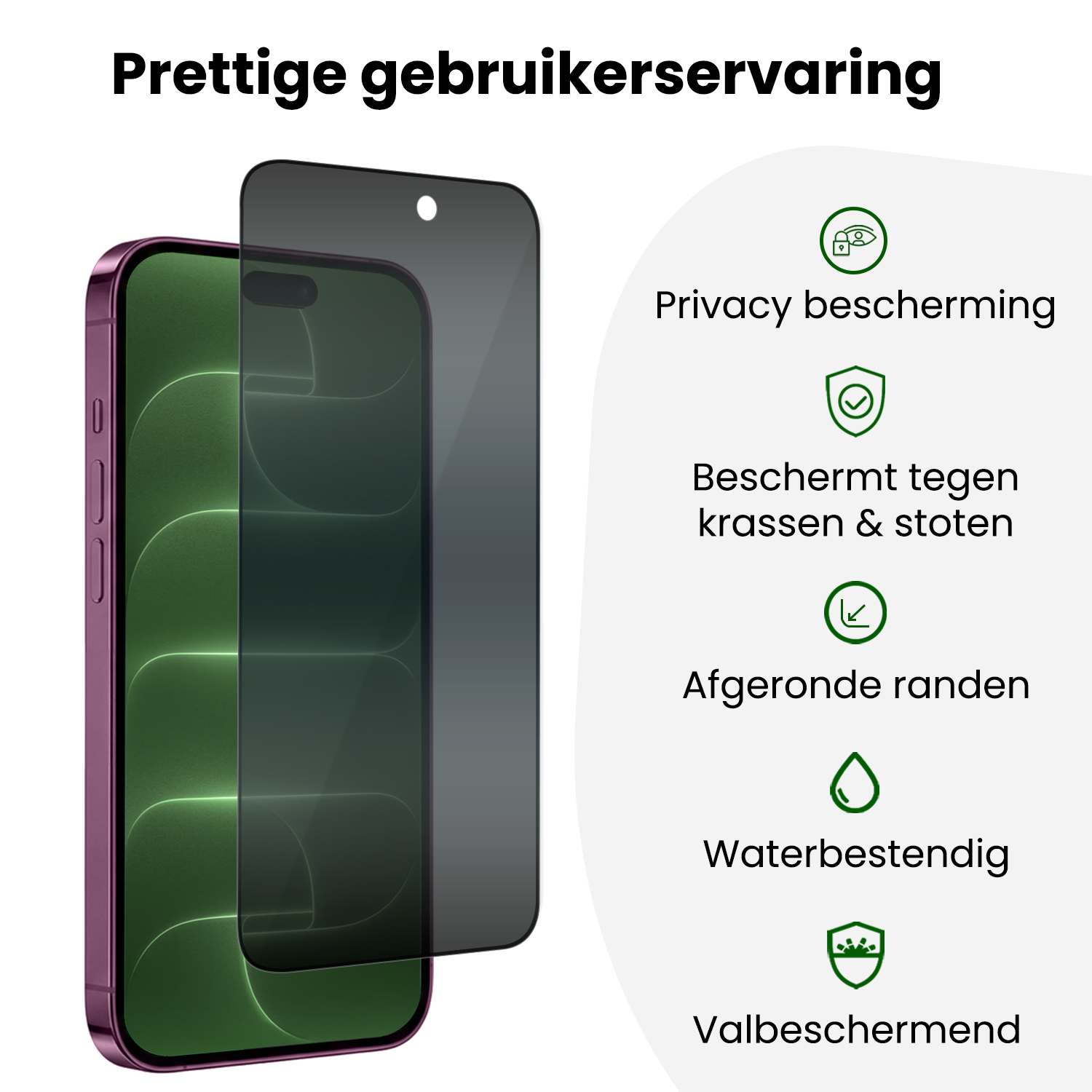 BASEY. BASEY. iPhone 18 Pro Hybrid Privacy Screenprotector - 3 PACK