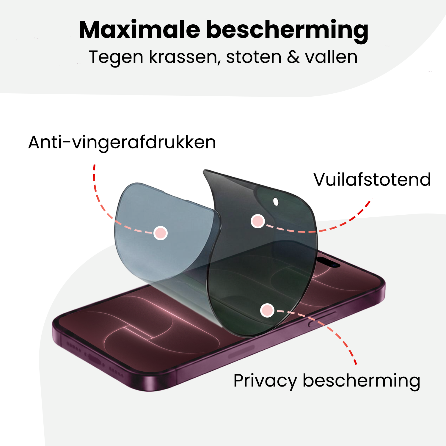 NoXx NoXx iPhone 18 Pro Max Hybrid Privacy Screenprotector