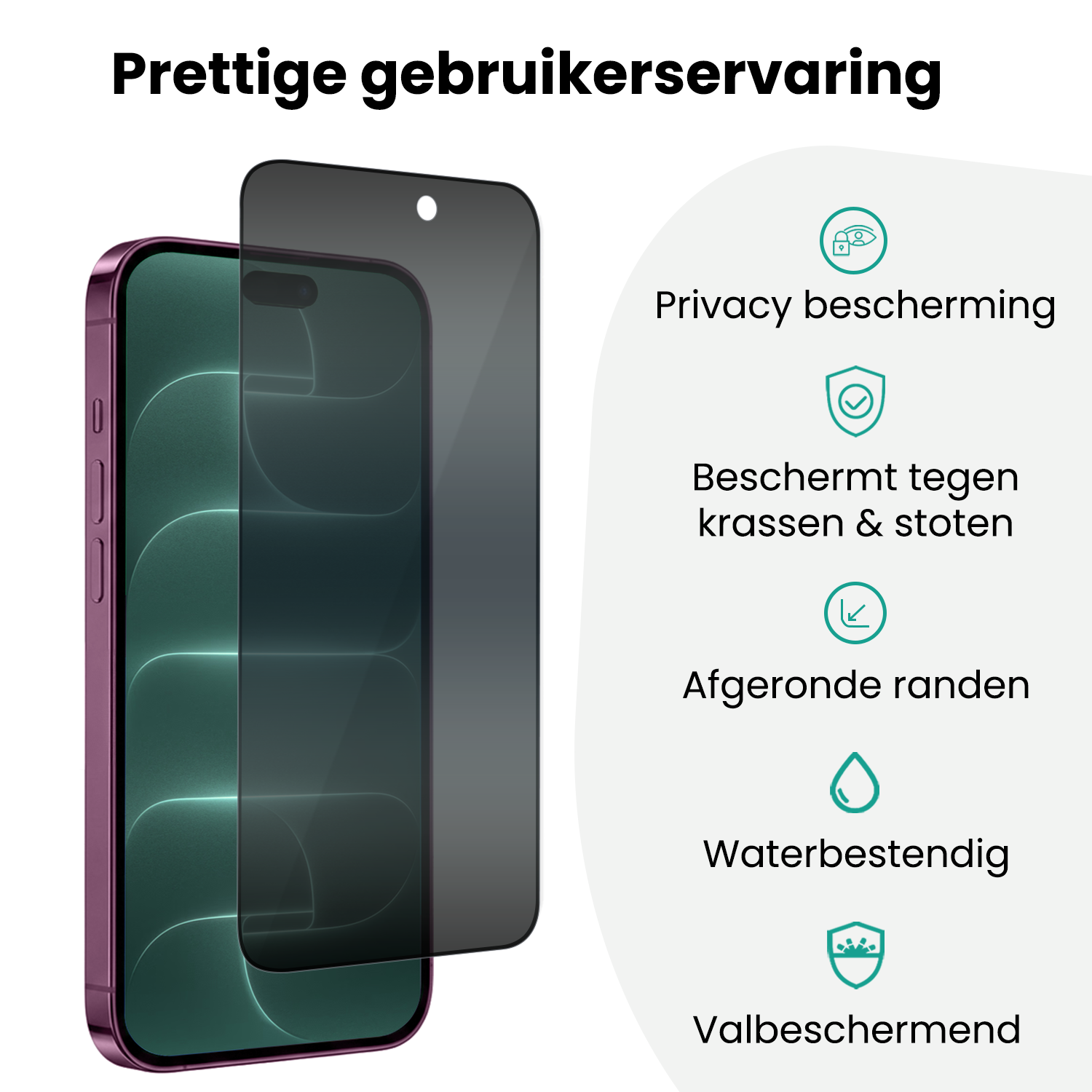 Forterra Forterra iPhone 18 Pro Hybrid Privacy Screenprotector - 3 PACK