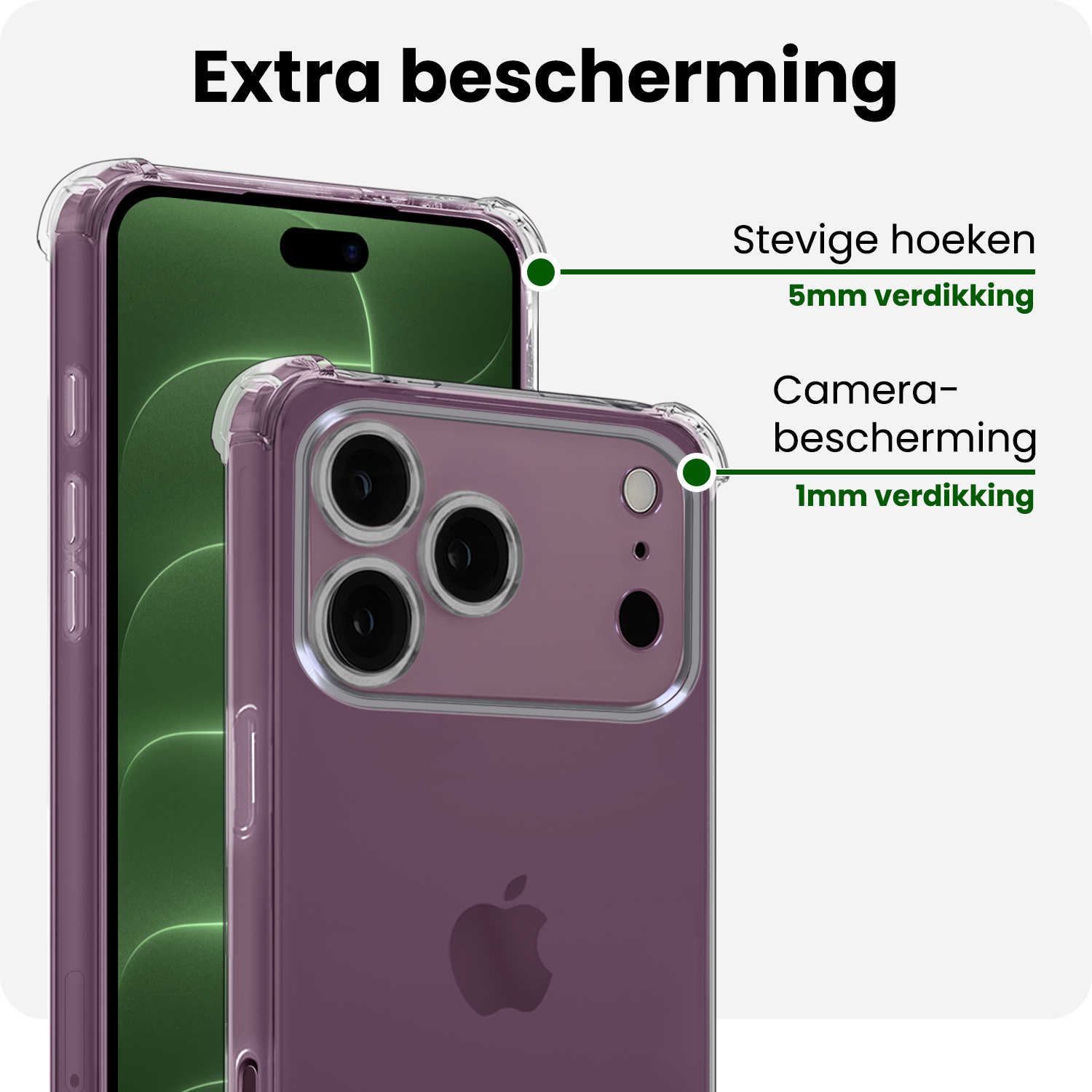 BASEY. BASEY. iPhone 18 Pro Hoesje Shockproof - Transparant