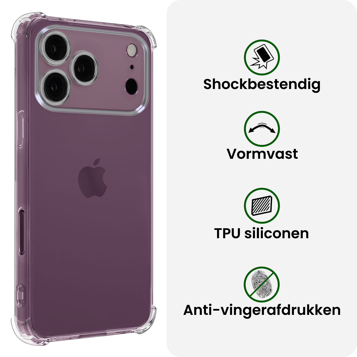 BASEY. BASEY. iPhone 18 Pro Hoesje Shockproof Met Screenprotector Met Dichte Notch