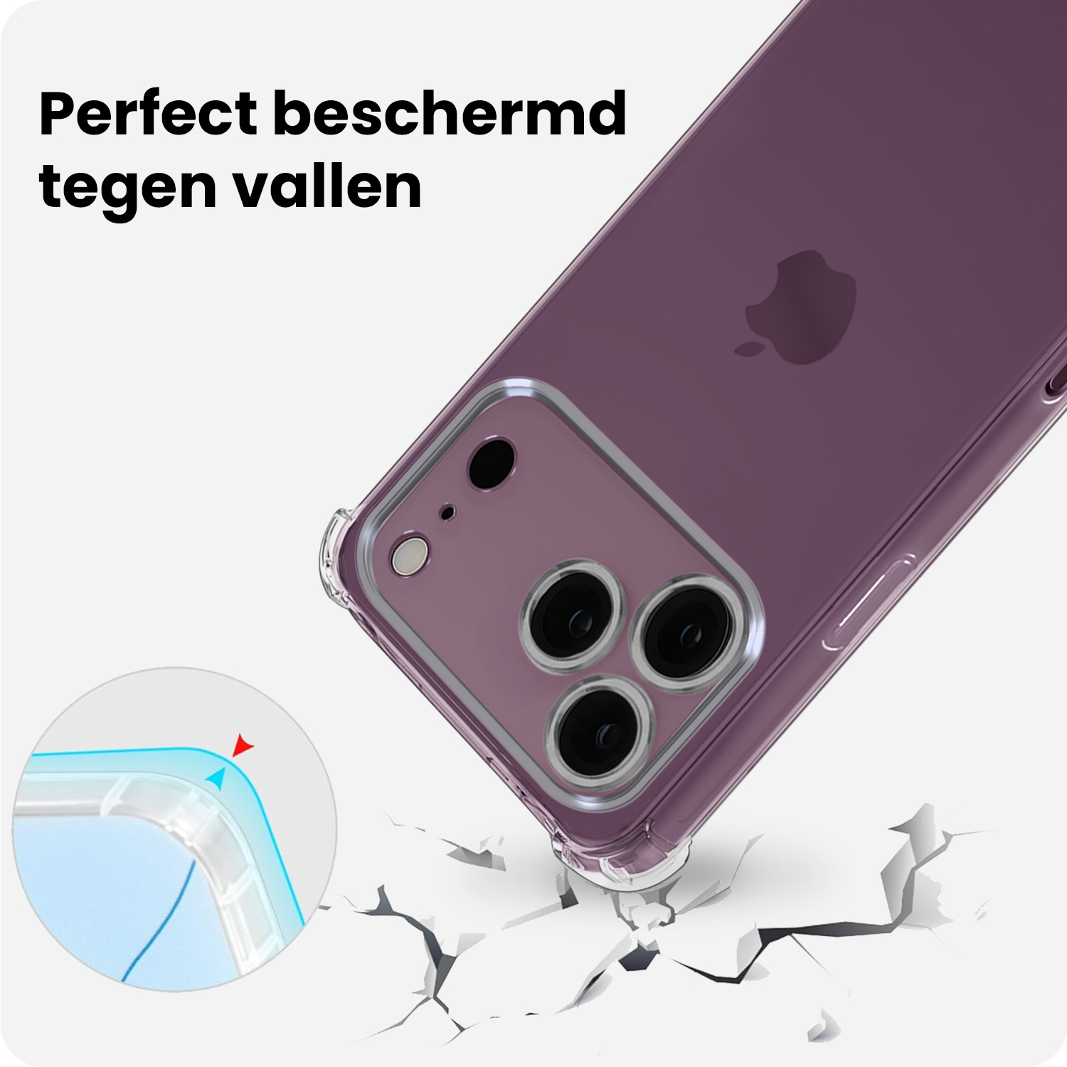 BASEY. BASEY. iPhone 18 Pro Max Hoesje Shockproof - Transparant - 2 PACK
