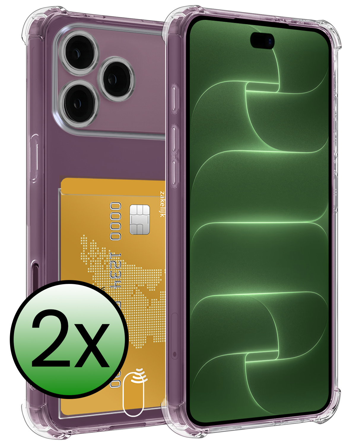 BASEY. BASEY. iPhone 18 Pro Hoesje Pashouder - 2 PACK