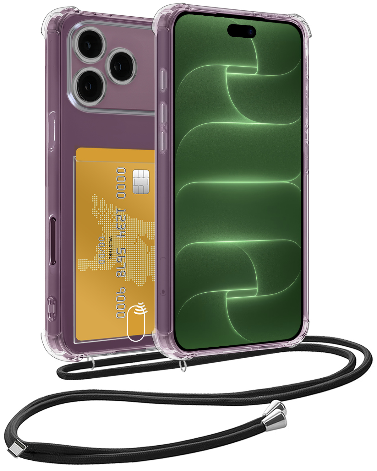 BASEY. BASEY. iPhone 18 Pro Hoesje Pashouder met Koord