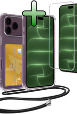 BASEY. BASEY. iPhone 18 Pro Max Hoesje Pashouder met Koord Met Screenprotector