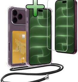 BASEY. BASEY. iPhone 18 Pro Max Hoesje Pashouder met Koord Met Screenprotector