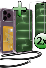 BASEY. BASEY. iPhone 18 Pro Max Hoesje Pashouder met Koord Met 2x Screenprotector