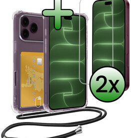 BASEY. BASEY. iPhone 18 Pro Max Hoesje Pashouder met Koord Met 2x Screenprotector